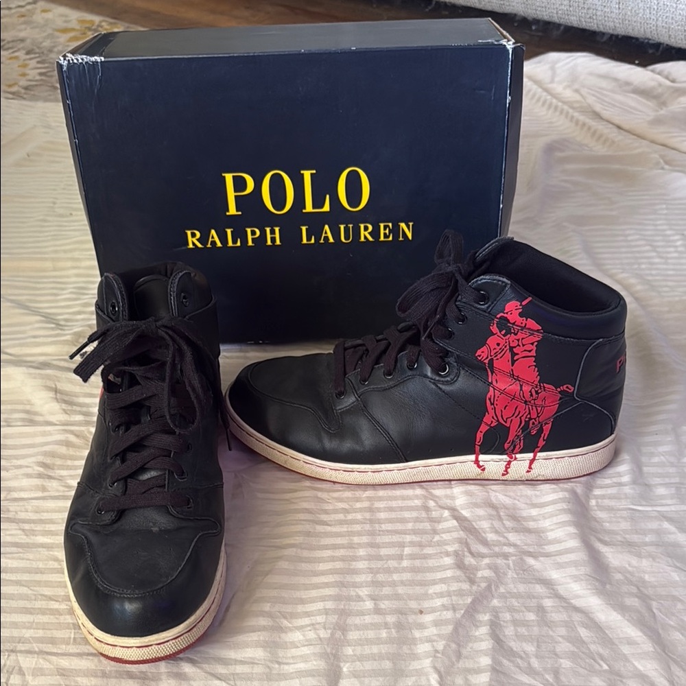 Polo by Ralph Lauren Black and Red Sneakers
